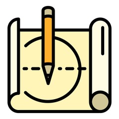 Poster - Architect sketch icon. Outline architect sketch vector icon for web design isolated on white background