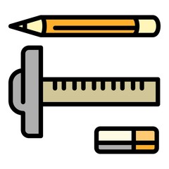 Poster - Architect instrument draw icon. Outline architect instrument draw vector icon for web design isolated on white background