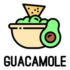 Poster - Guacamole icon. Outline guacamole vector icon for web design isolated on white background