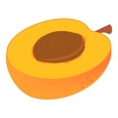 Poster - Half apricot icon. Isometric of half apricot vector icon for web design isolated on white background