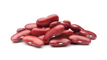Pile Of Red Kidney Beans Isolated On White Background - Clipping Path Included
