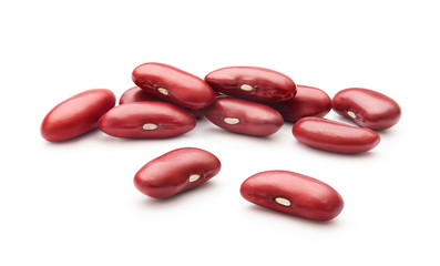 Wall Mural - Group of red kidney beans isolated on white background