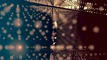 Poster - light rays and glare on a dark background blurred image, dance floor