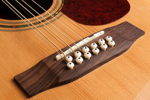 Detail Of The Bridge Of A 12-string Guitar
