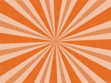 Vintage Orange Halloween Colour Retro Burst Background Vector