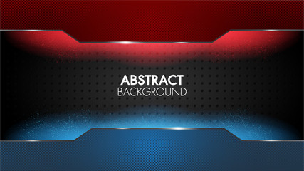 Wall Mural - black abstract mat geometric red and blue background elegant futuristic glossy red and blue light wi