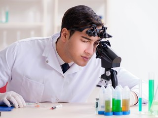 Young chemical scientist working in lab