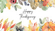 happy thanksgiving card with autumn