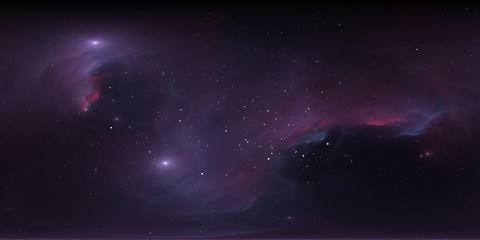 360 degree space nebula panorama, equirectangular projection, environment map. hdri spherical panora