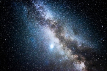 Wall Mural - milky way galaxy. this long exposure astronomical photograph taken in the middle of the night.