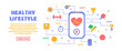 © Dreykon - A modern concept on the topic of a healthy lifestyle. Using your phone and sports apps to lead a sporty lifestyle. Healthy eating, sports, sports equipment and entertainment. Health in a smartphone.