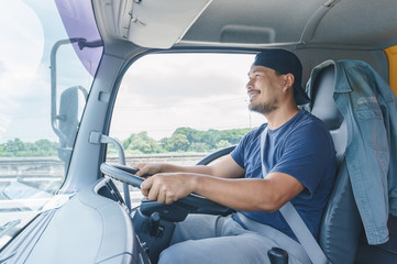 young man driving a car