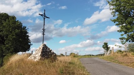 Canvas Print - Belgique Wallonie Ardenne Porcheresse monument religion croix bois