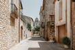 Medieval village with ancient cathedral and square, Catalonia, Spain. European tourism concept