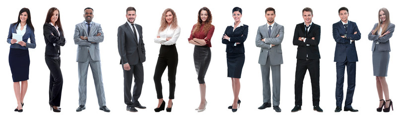 Wall Mural - Large group of business people. Isolated over white.