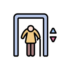 Poster - Elevator old retirement home icon. Simple color with outline vector elements of nursing home icons for ui and ux, website or mobile application
