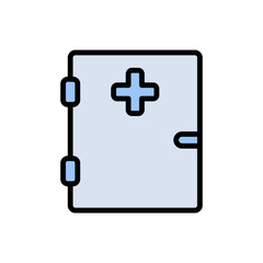 Poster - Medicine cabinet door icon. Simple color with outline vector elements of nursing home icons for ui and ux, website or mobile application