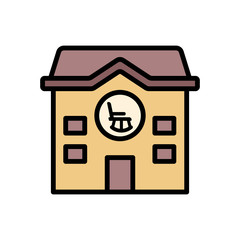 Poster - Retirement home icon. Simple color with outline vector elements of nursing home icons for ui and ux, website or mobile application