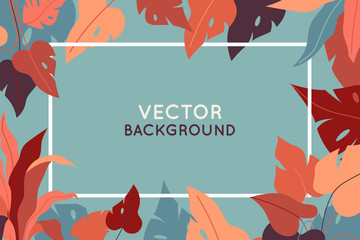Aufkleber - Vector  horizontal abstract background with copy space for text - autumn sale - bright vibrant banner, poster, cover design template, with yellow and orange leaves