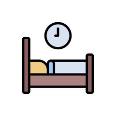 Poster - Bed retirement home icon. Simple color with outline vector elements of nursing home icons for ui and ux, website or mobile application