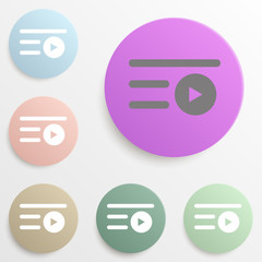 Poster - Play badge color set. Simple glyph, flat vector of web icons for ui and ux, website or mobile application