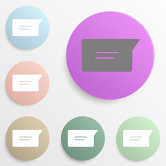 Poster - Speach bubble with text badge color set. Simple glyph, flat vector of web icons for ui and ux, website or mobile application
