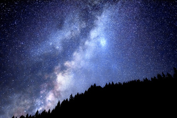 Wall Mural - starry sky. milky way galaxy. this long exposure astronomical photograph taken in the middle of the 