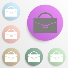 Poster - briefcase Bag badge color set. Simple glyph, flat vector of web icons for ui and ux, website or mobile application