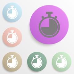 Poster - Stopwatch badge color set. Simple glyph, flat vector of web icons for ui and ux, website or mobile application