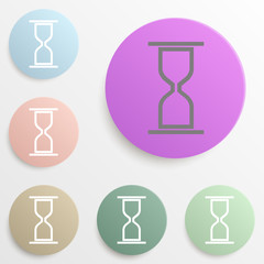 Poster - hourglass badge color set. Simple glyph, flat vector of web icons for ui and ux, website or mobile application