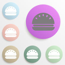 Burger Badge Color Set. Simple Glyph, Flat Vector Of Web Icons For Ui And Ux, Website Or Mobile Application