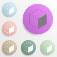 Poster - cube badge color set. Simple glyph, flat vector of web icons for ui and ux, website or mobile application