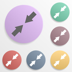 Poster - Arrow, size badge color set icon. Simple glyph, flat vector of arrows icons for ui and ux, website or mobile application