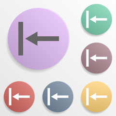 Poster - Arrow, backward badge color set icon. Simple glyph, flat vector of arrows icons for ui and ux, website or mobile application
