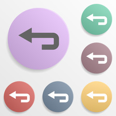 Poster - Arrow, backward badge color set icon. Simple glyph, flat vector of arrows icons for ui and ux, website or mobile application