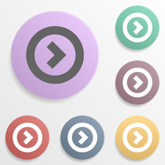 Poster - Arrow badge color set icon. Simple glyph, flat vector of arrows icons for ui and ux, website or mobile application