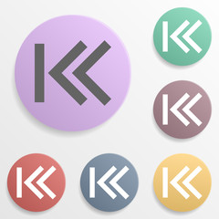 Poster - Arrow, backward badge color set icon. Simple glyph, flat vector of arrows icons for ui and ux, website or mobile application