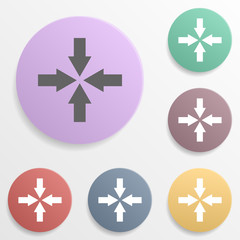 Poster - Arrow badge color set icon. Simple glyph, flat vector of arrows icons for ui and ux, website or mobile application