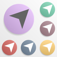 Poster - Arrow badge color set icon. Simple glyph, flat vector of arrows icons for ui and ux, website or mobile application