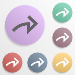 Poster - Arrow badge color set icon. Simple glyph, flat vector of arrows icons for ui and ux, website or mobile application