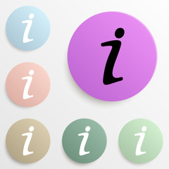 Poster - information character badge color set. Simple glyph, flat vector of web icons for ui and ux, website or mobile application