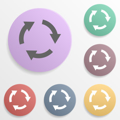 Poster - Arrow, recycle badge color set icon. Simple glyph, flat vector of arrows icons for ui and ux, website or mobile application
