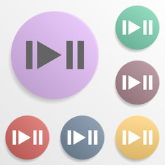 Poster - arrow badge color set icon. simple glyph, flat vector of arrows icons for ui and ux, website or mobi
