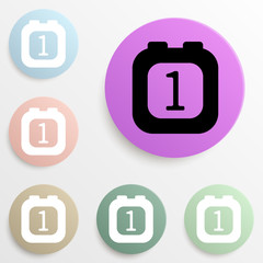 Poster - alarm clock badge color set. Simple glyph, flat vector of web icons for ui and ux, website or mobile application