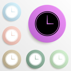Poster - Wall Clock badge color set. Simple glyph, flat vector of web icons for ui and ux, website or mobile application