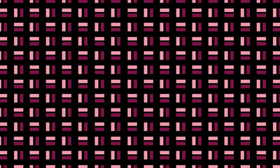 Wall Mural - Pink and maroon geometric oblong rectangle grid pattern on black background vector