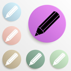 Poster - pencil badge color set. Simple glyph, flat vector of web icons for ui and ux, website or mobile application