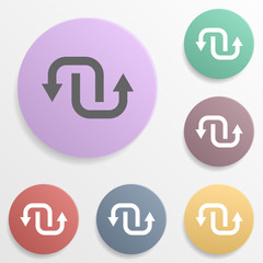 Poster - arrow badge color set icon. simple glyph, flat vector of arrows icons for ui and ux, website or mobi