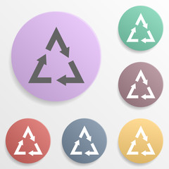 Poster - Arrow, triangle badge color set icon. Simple glyph, flat vector of arrows icons for ui and ux, website or mobile application