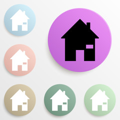 Poster - house badge color set. Simple glyph, flat vector of web icons for ui and ux, website or mobile application